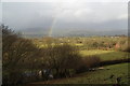 The aspect from Cross Keys with rainbow