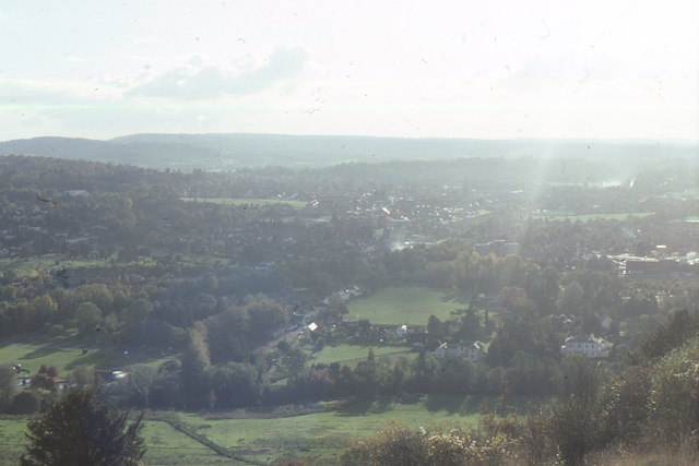 View towards Dorking from Box Hill