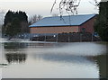 Flooded clubhouse under construction