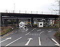 Railway viaduct entrance to Harbour Road car park, Barry Island