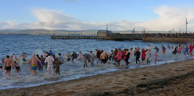 New Year's Day Splash at Cromarty