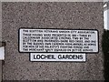 Plaque at Locheil Gardens