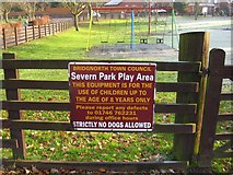 SO7293 : Severn Park Play Area notice, Severn Park, Bridgnorth by P L Chadwick
