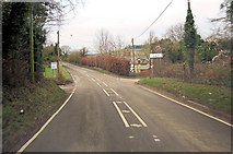 SU5585 : A417 junction with Chalk Hill by Stuart Logan
