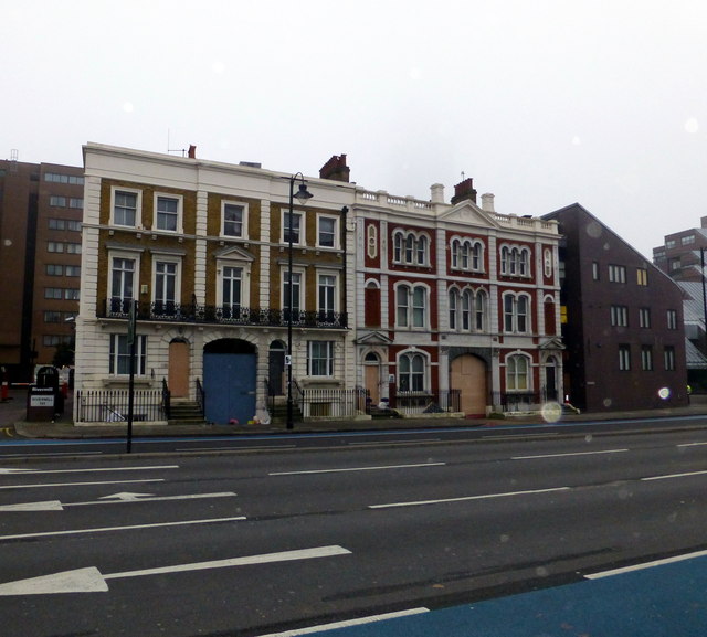 Boarded up buildings in Grosvenor Road, Pimlico