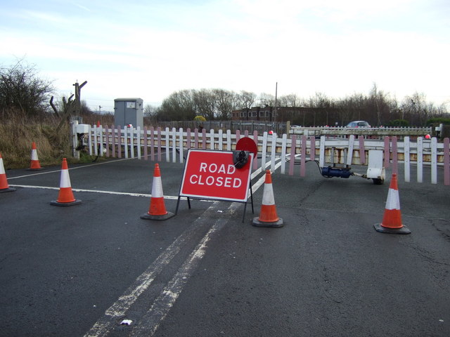 Road closed at Urlay Nook Level Crossing