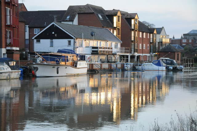 Buildings reflected in Mill Avon