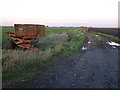 TL2691 : Trailer and track near Pondersbridge, Cambridgeshire by Richard Humphrey