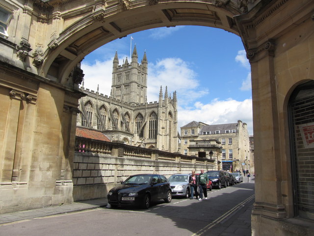 Bath Abbey seen through arch on York Street