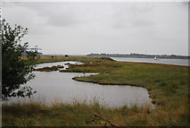 TM2536 : Lagoon, Trimley Marshes by N Chadwick