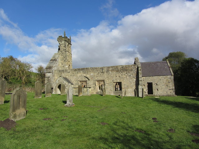 The ruined church at Wharram Percy Medieval Village
