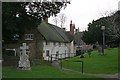 Old cottages and school, Shepton Beauchamp