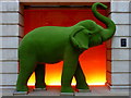 TQ3181 : Green elephant  at the Apex Temple Court Hotel, London by pam fray