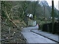 Clearing the landslip from Cyfyng Road