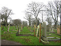 Propped up headstones in Berwick Cemetery