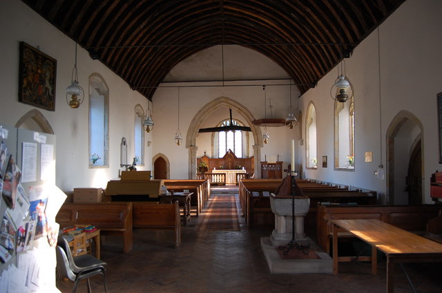 Interior, St Oswald's church, Hooe