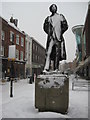 SO8554 : Elgar statue in snow by Philip Halling