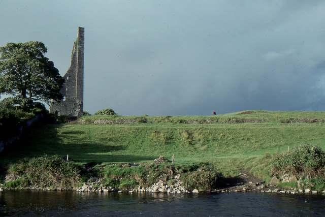 Trim, county Meath: view across the Boyne to the Yellow Steeple