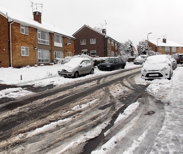 Snow-covered cars, Larch Grove, Malpas,... © Jaggery :: Geograph ...