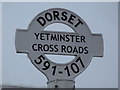 ST5910 : Yetminster: detail of the crossroads signpost by Chris Downer