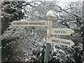 West Coker: signpost at Pig Hill