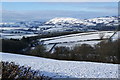 Snowy hillside near Rhydfaes