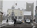 Market place in the snow