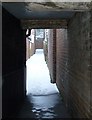 Narrow alley off Akeman Street by Rodwell Yard