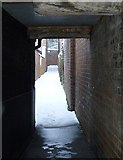 SP9211 : Narrow alley off Akeman Street by Rodwell Yard by Rob Farrow