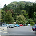 Car park with a hillside view, Craig-y-nos