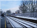 Welling station in snow