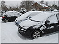 Snow on cars, Helmsley Youth Hostel