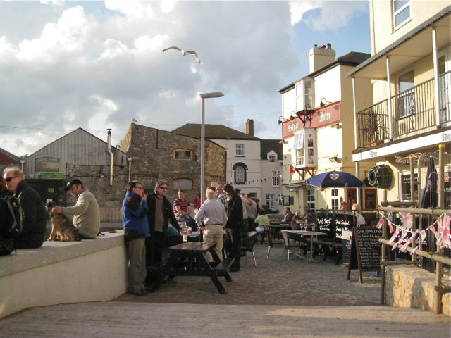 Saturday evening drinks outside the Ship Inn