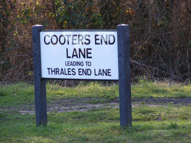 Cooters End Lane sign