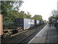 Freight heading east through Warwick station