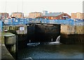 Footbridge over lock gates at Hartlepool Marina