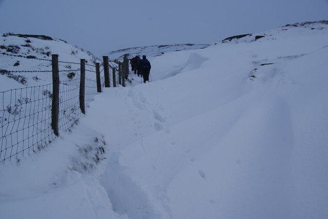 Drifting snow on the Rossendale Way
