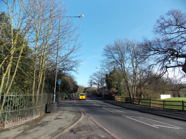 View along Dulwich Common from outside the entrance to Dulwich Park