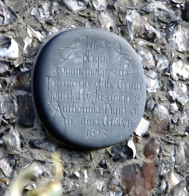 Plaque commemorating the Pagitt's charity