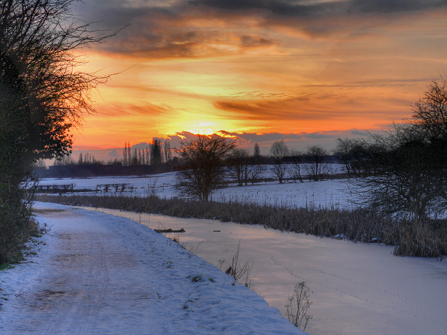 Sunset over the Manchester, Bolton and Bury Canal