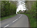 Approaching a bend on the B180 west of the Fofanny Cross Roads