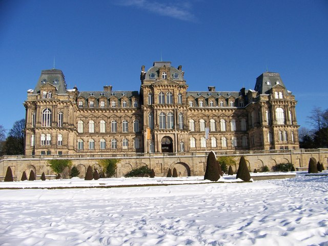 Bowes' Museum, Barnard Castle, in snow