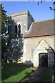 SP5301 : Tower and porch of St Andrew's Church by Roger Templeman