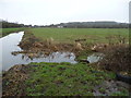 Narrow footbridge across a reen