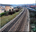 Railway west from Thompson Street footbridge, Barry