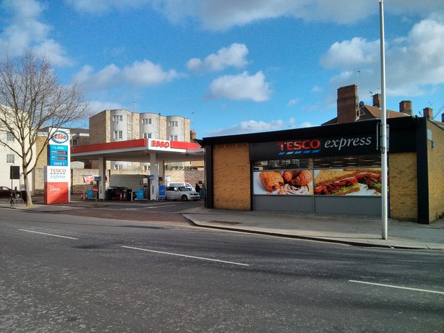 Esso Garage and Tesco Express Fulham Road Chelsea