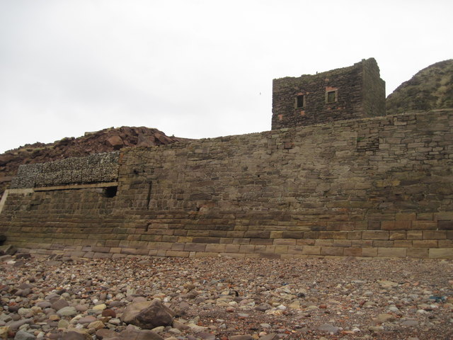The sea wall of Saltom Mine