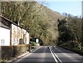 Cottages on the A396 below Cove Cleave