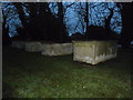 Milford on Sea- All Saints,  Churchyard at twilight (a)