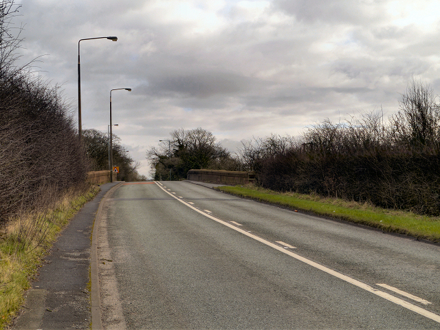 Warrington Road (A57) at Bold Bridge